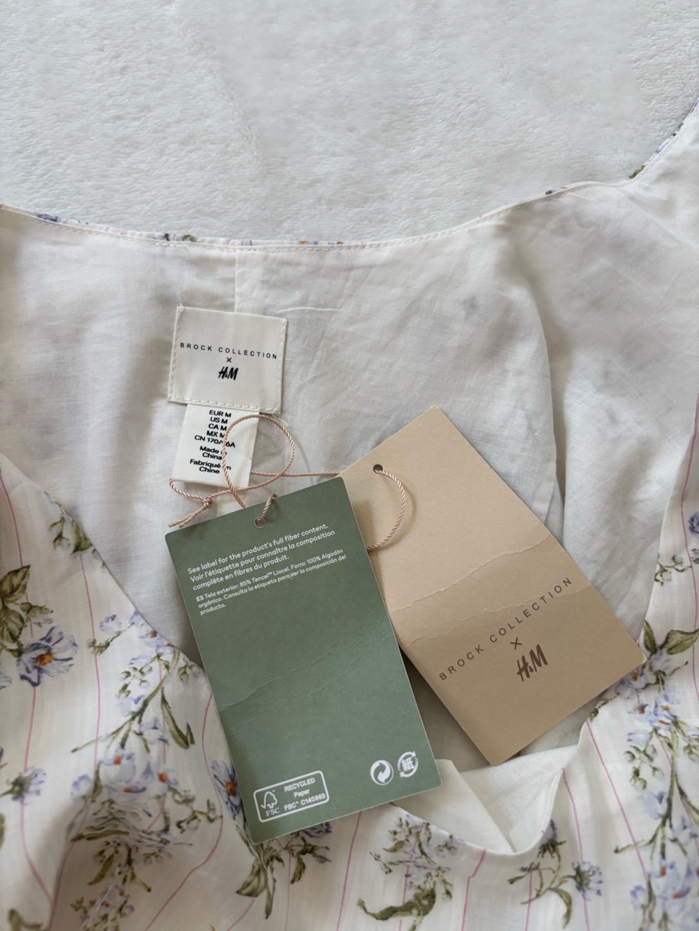 H&M Brock Collection 100%cotton  floral mini dress - Picture 9 of 10